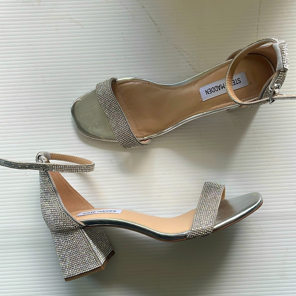 Steve Madden Rhinestone Open Toe Heels